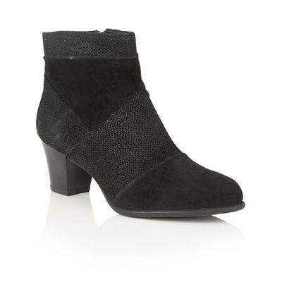 Lotus Black leather 'Faunex' ankle boots